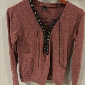 The classic USA lace up sweater size small